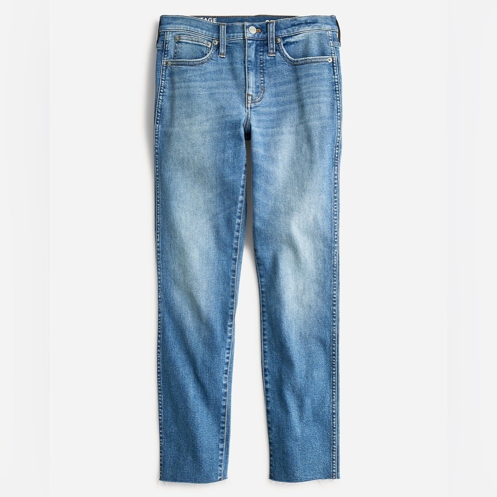 J.Crew Size 27 9" Vintage Slim-Straight Jeans Classic Denim Natural Distressed